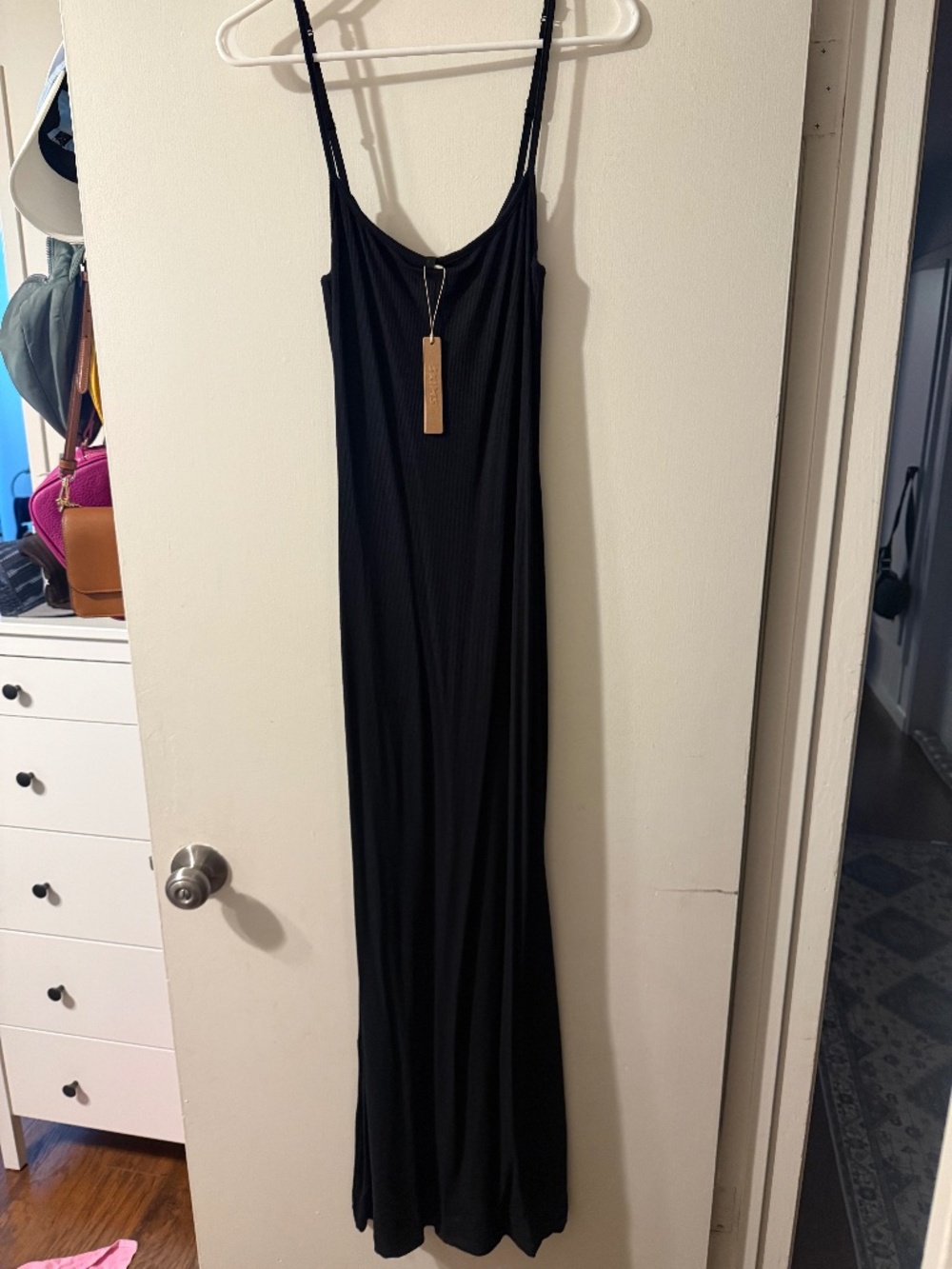 SKIMS Soft Lounge Slip Dress — Black, Size L